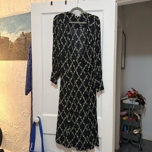 Ganni Floral Long Sleeve button up Dress, 42